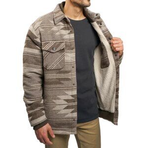 Jachs Men’s Sherpa-Lined Wool Blend Shirt Jacket-Heavyweight, Warm Flannel